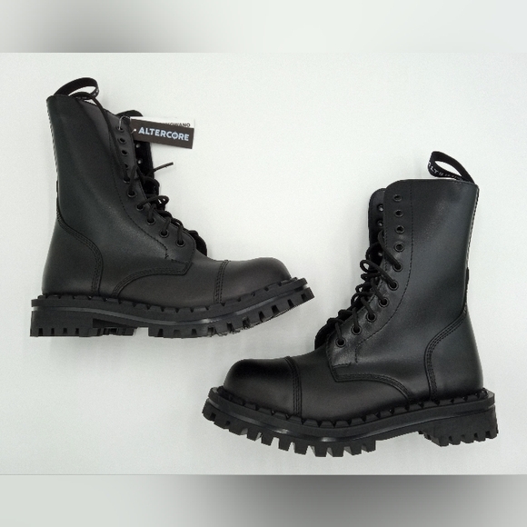 Altercore 351 Leather Black Moto Combat Women's Boots Size EU37  UK5 - Picture 3 of 7